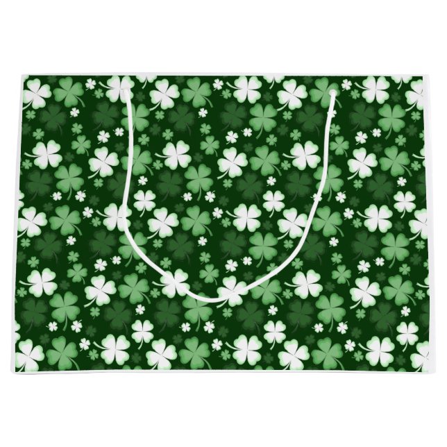 Grand Sac Cadeau Trèfle vert, Saint-Patrick (Devant)