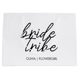 Grand Sac Cadeau Tribu de la mariée Fille Fleuriste de Mariage Mo