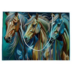 Grand Sac Cadeau Trio des chevaux