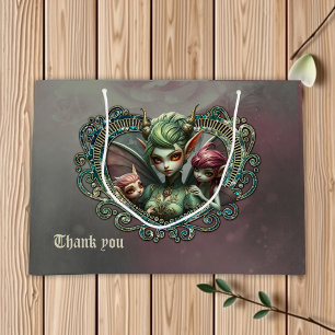 Grand Sac Cadeau Trois fées, les compagnons du coeur magique.