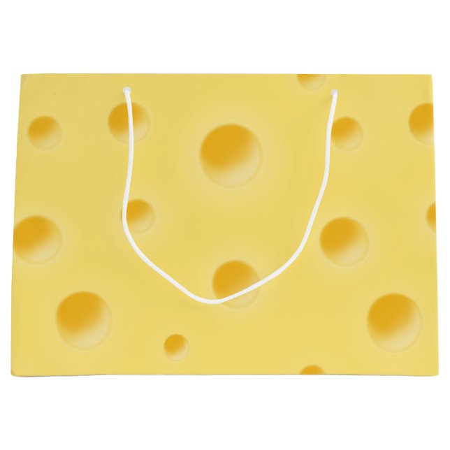 Grand Sac Cadeau Trop Cheesy ! Fromage suisse personnalisé amusant (Devant)