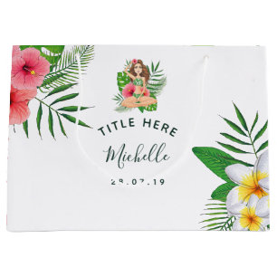 Grand Sac Cadeau Tropical Aloha Luau Mariage Faveur