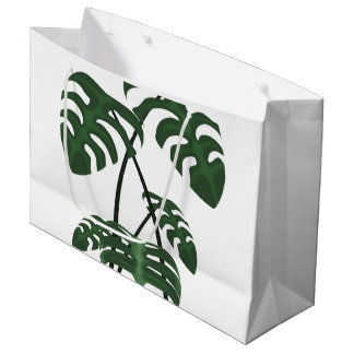 Grand Sac Cadeau Tropical Monstera Palm Leaf Gift Bag