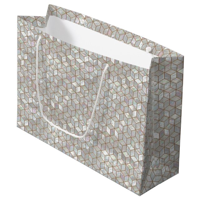 Grand Sac Cadeau Tuiles nacrées (Devant Angle)