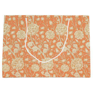 Grand Sac Cadeau Tulipe sauvage de William Morris, motif floral vin
