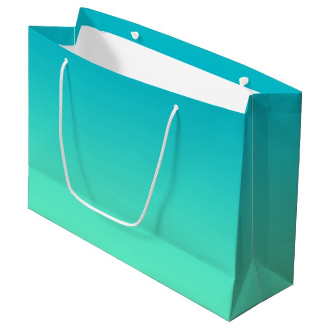 Grand Sac Cadeau Turquoise Ombre (Devant Angle)