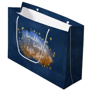 Grand Sac Cadeau Twinkle Little Star Poussière d'or en cuivre ble