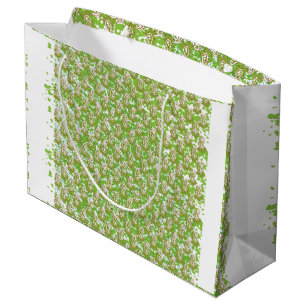 Grand Sac Cadeau un arrière - plan blanc avec des points marron