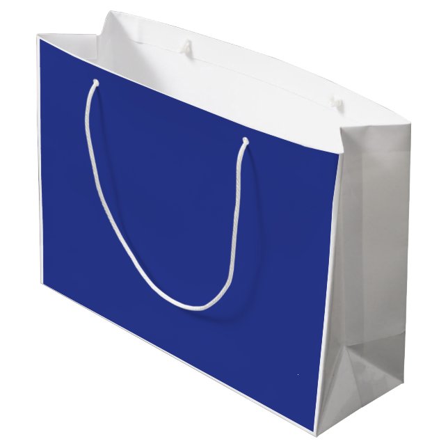 Grand Sac Cadeau Un arrière - plan bleu solide sans autre élément v (Dos Angle)