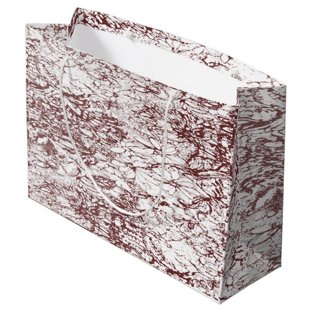 Grand Sac Cadeau un arrière - plan brun et blanc à la texture rugue (Dos Angle)