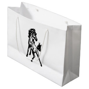 Grand Sac Cadeau Un cheval sautant franchement dans la nature