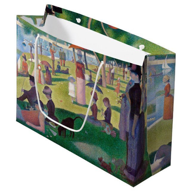 Grand Sac Cadeau Un dimanche après-midi à La Grande Jatte, Seurat L (Devant Angle)