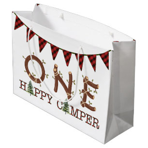 Grand Sac Cadeau Un Joyeux Camper 1er Anniversaire Fête Rustique Fa