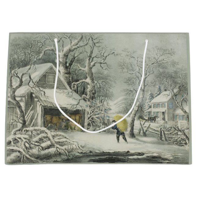 Grand Sac Cadeau Un Matin neigeux (Devant)