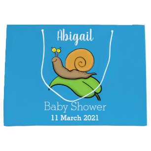 Grand Sac Cadeau Un mignon escargot heureux sur une illustration d'