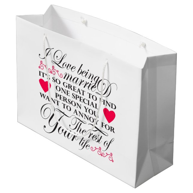 Grand Sac Cadeau Un mot d'art amusant marié (Dos Angle)