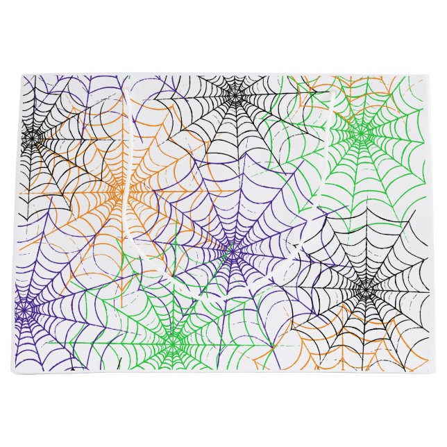 Grand Sac Cadeau Un simple Motif Web d'Halloween Spider (Devant)