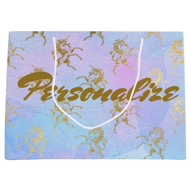 Grand Sac Cadeau Une belle licorne (Devant)