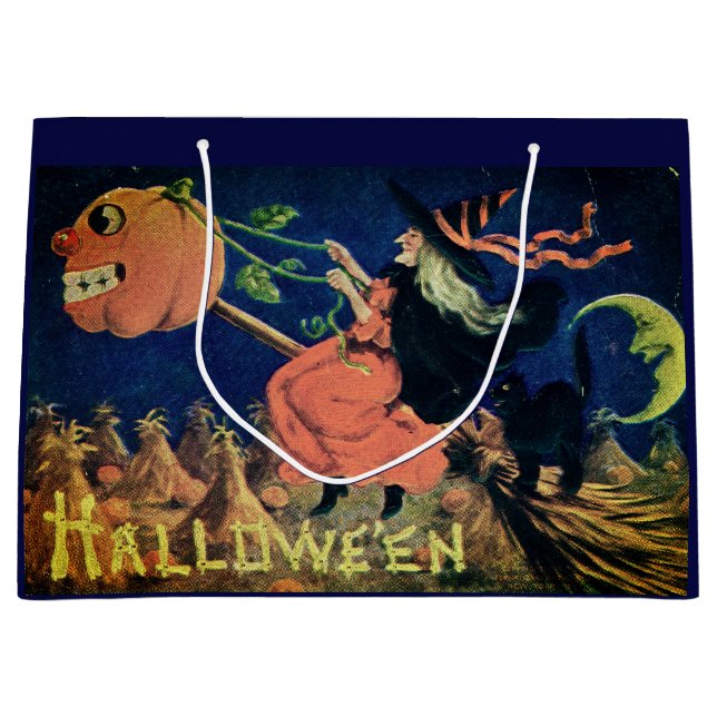 Grand Sac Cadeau Une joyeuse Halloween (Devant)