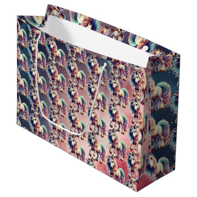 Grand Sac Cadeau Unicorn Gift Bag (Devant Angle)