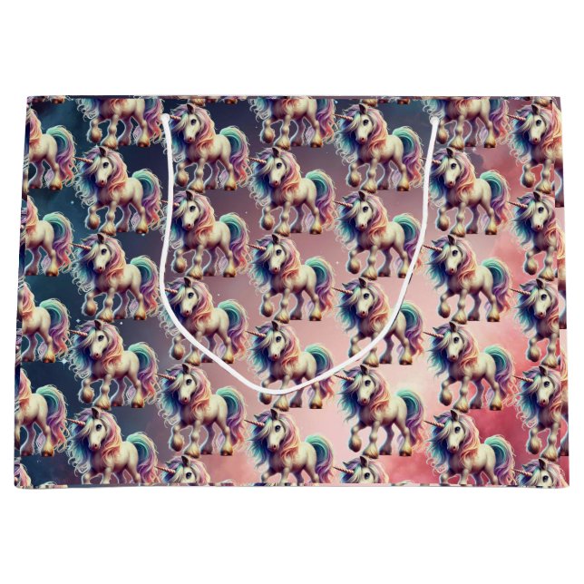 Grand Sac Cadeau Unicorn Gift Bag (Devant)
