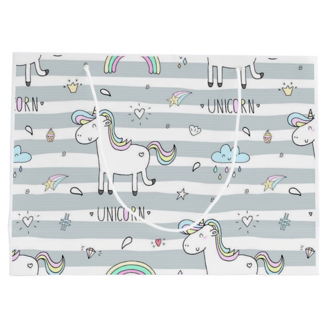 Grand Sac Cadeau Unicorne (Dos)