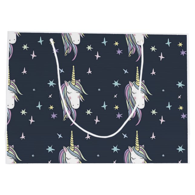 Grand Sac Cadeau Unicorne un (Dos)