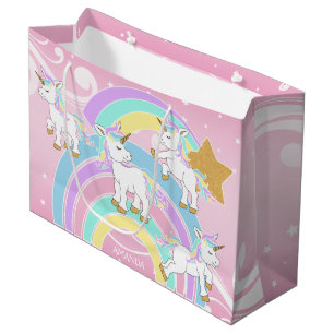 Grand Sac Cadeau Unicornes magiques