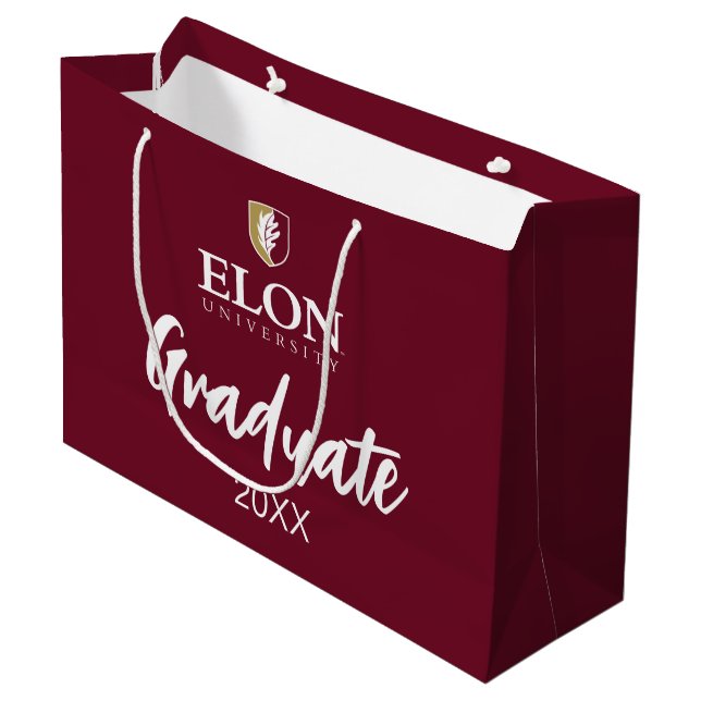 Grand Sac Cadeau Université Elon | Diplômé 20XX (Devant Angle)
