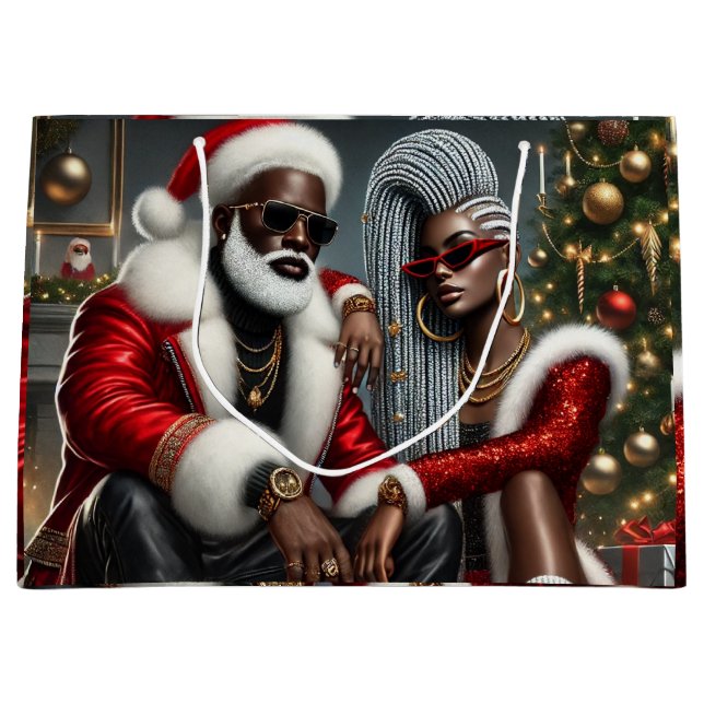 Grand Sac Cadeau Urban Chic Père Noël (Devant)