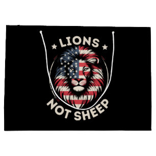 GRAND SAC CADEAU USA FLAG, LIONS NON SHEEP