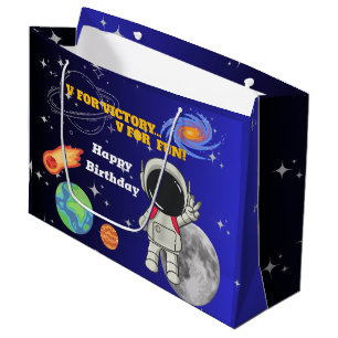 Grand Sac Cadeau V pour la victoire V pour le plaisir Anniversaire