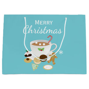 Grand Sac Cadeau Vacances de biscuits de Noël et de chocolat chaud