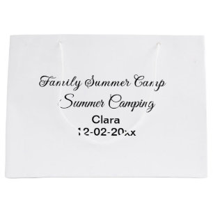 Grand Sac Cadeau Vacances de camping en famille ajoutez nom dateÉté