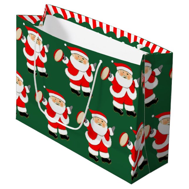 Grand Sac Cadeau Vacances de Noël de rugby (Devant Angle)