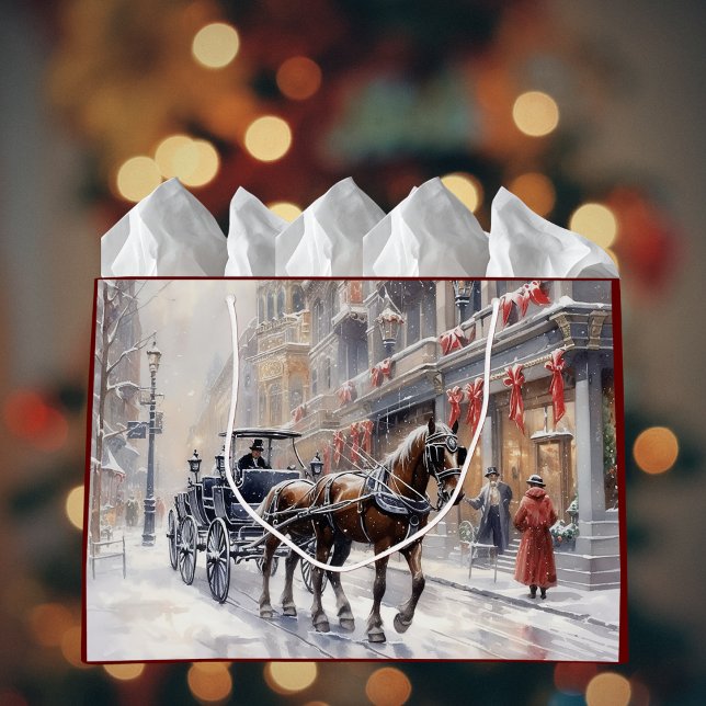 Grand Sac Cadeau Vacances de Noël victoriennes (Créateur téléchargé)