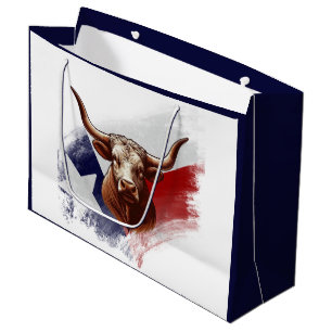 Grand Sac Cadeau Vache longhorne du Texas