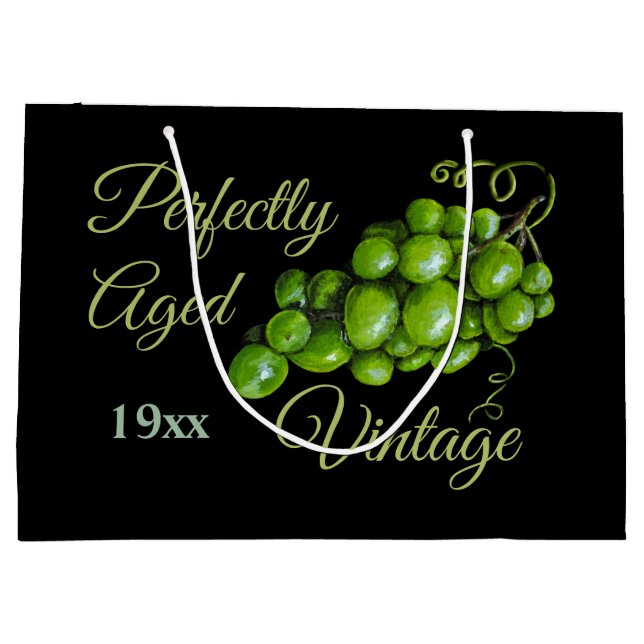 Grand Sac Cadeau Vaisseau cadeau aux raisins verts (Dos)