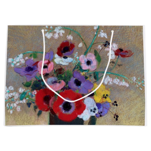 Grand Sac Cadeau Vase aux fleurs mixtes, Redon (Devant)