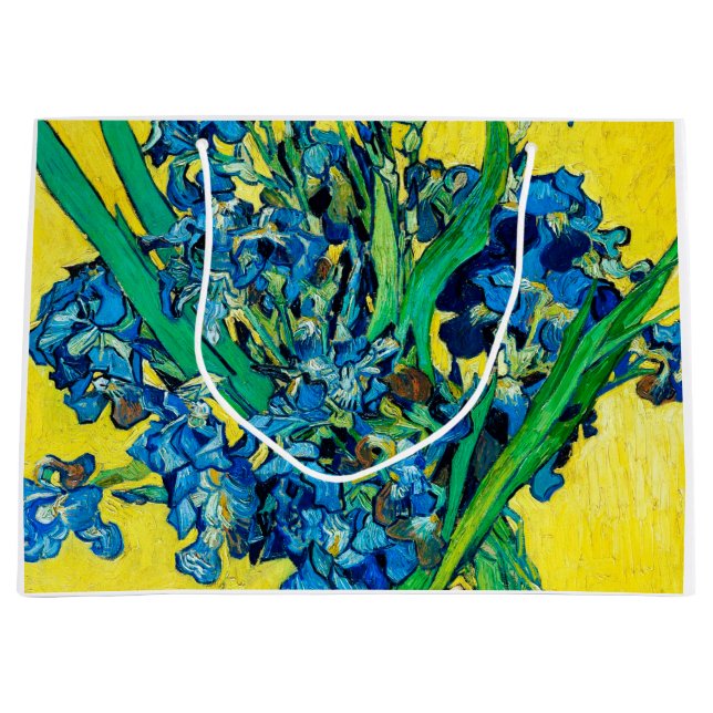 Grand Sac Cadeau Vase avec Irises, Van Gogh (Devant)