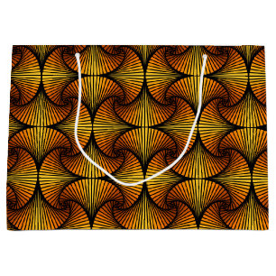 Grand Sac Cadeau Ventilateur de pétoncle 3D géométrique graphique o