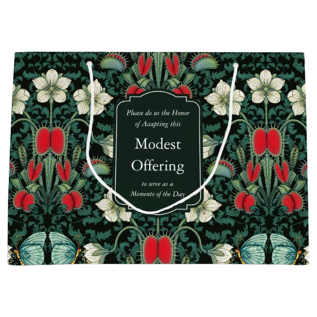 Grand Sac Cadeau Venus Flytrap victorien gothique personnalisé (Devant)