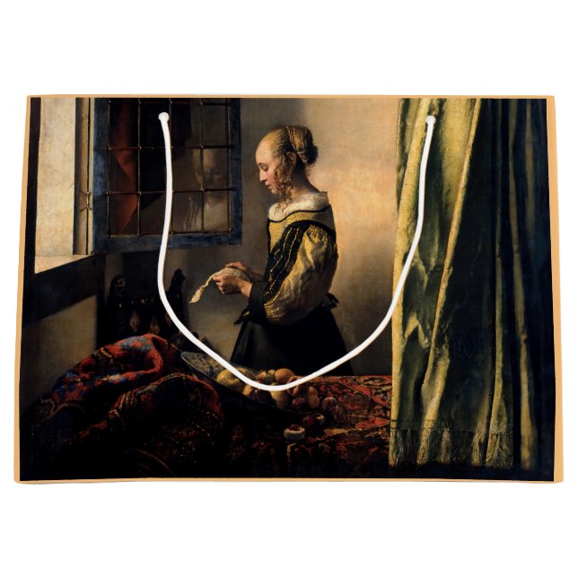 Grand Sac Cadeau Vermeer - Fille lisant une lettre à une fenêtre ou (Devant)