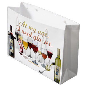 Grand Sac Cadeau Verres à vin SlipperyJoe's jeu de mots coquin roug