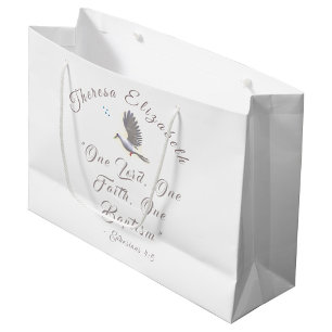 Grand Sac Cadeau Verset biblique personnalisé Baptême