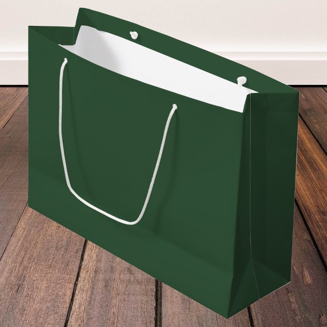 Grand Sac Cadeau Vert émeraude foncé uni (Créateur téléchargé)