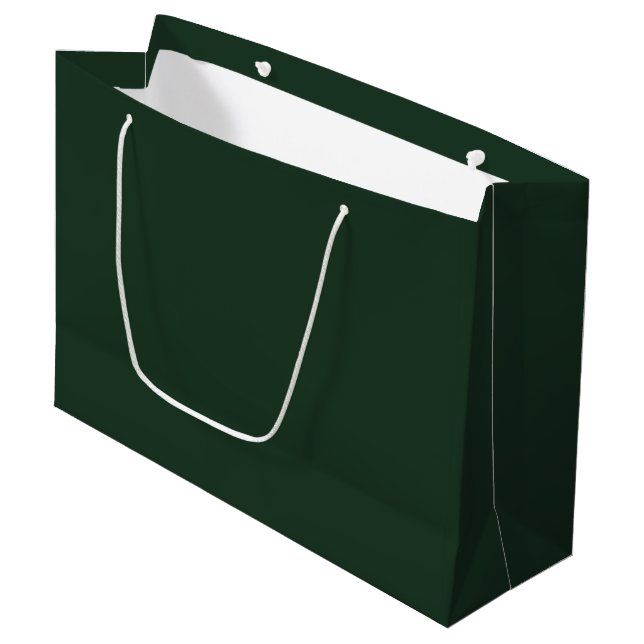 Grand Sac Cadeau Vert gris foncé (Devant Angle)