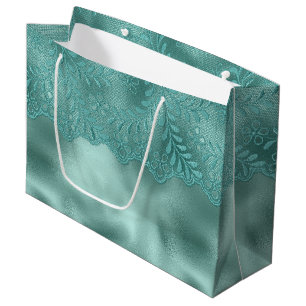 Grand Sac Cadeau Vert Robine Lace Mariage Bapteme