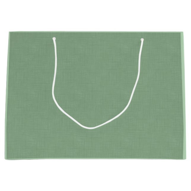 Grand Sac Cadeau Vert sauge texturé. (Devant)