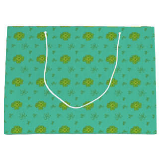 Grand Sac Cadeau Verte à quatre feuilles